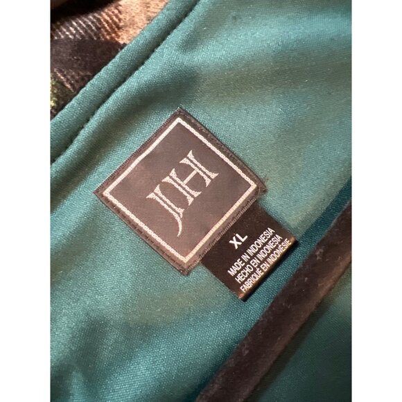JH Dress Green Black Plaid Short Sleeve XL - Picture 3 of 7